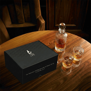 מארז קראף וויסקי וזוג כוסות בעיצוב אר-דקו