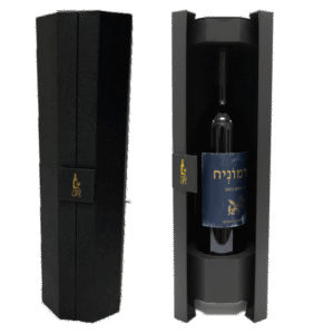 אריזת פרימיום שחורה לבקבוק יין | אריזת מתנה יוקרתית ליין